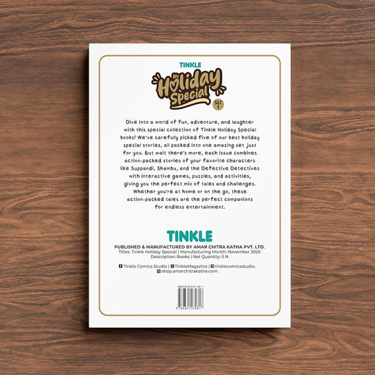 Tinkle Holiday Special Comic Book Collection, Pack of 6 Stories, Featuring Suppandi, Tantri, Shambu Characters, Illustrated Adventures for Kids