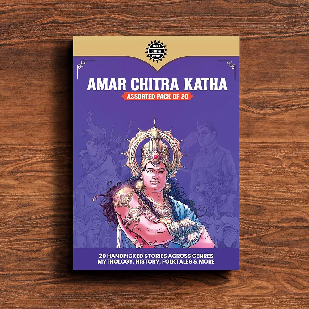 Amar Chitra Katha Assorted PACK OF 20 | Indian Mythology, History & Folktales | Cultural Stories for Kids & Adults | Illustrated Comic Books | Amar Chitra Katha 