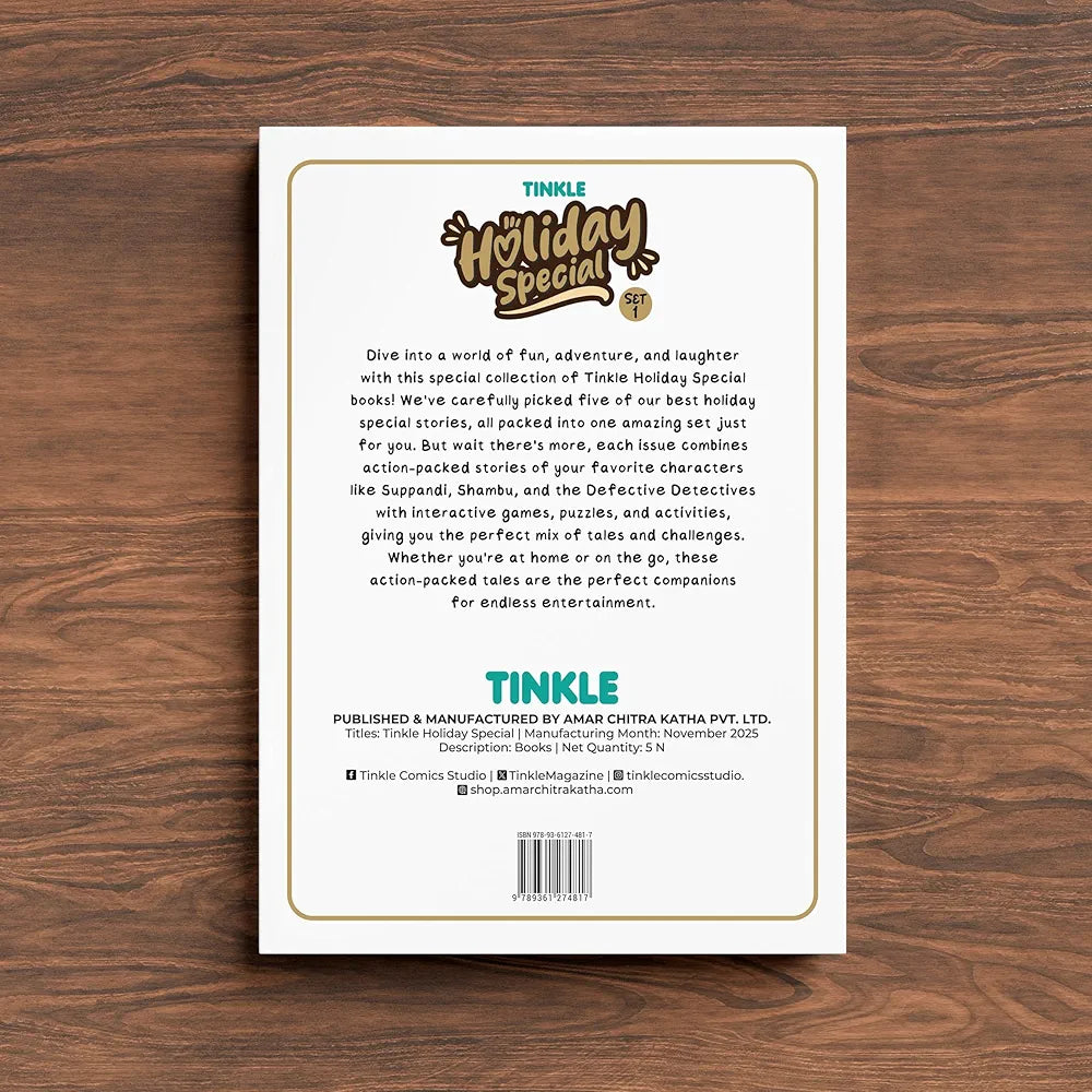 Tinkle Holiday Special Comic Book Collection, Pack of 6 Stories, Featuring Suppandi, Tantri, Shambu Characters, Illustrated Adventures for Kids 